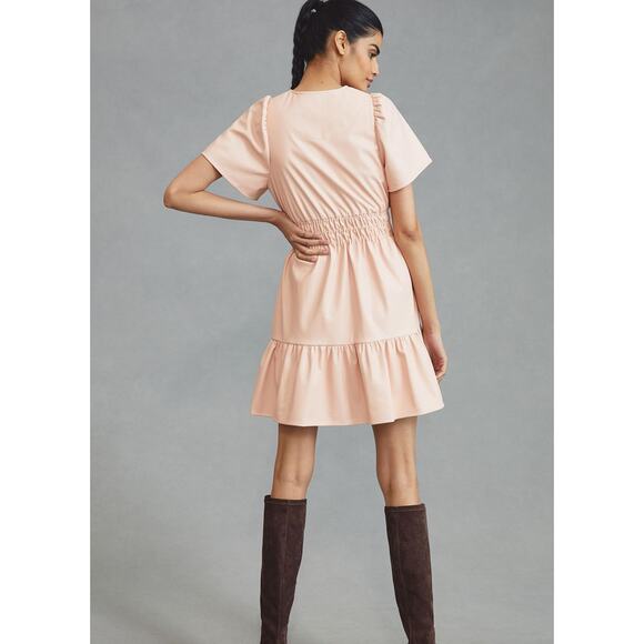 The Somerset Mini Dress: Faux Leather Edition Size Medium light Blush - Picture 3 of 8